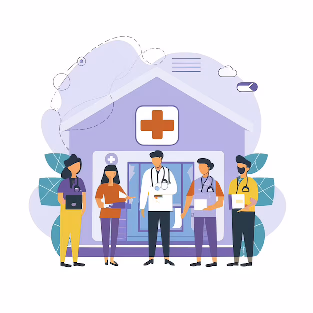 2d vector illustration colorful medical field care patient doctor nurse